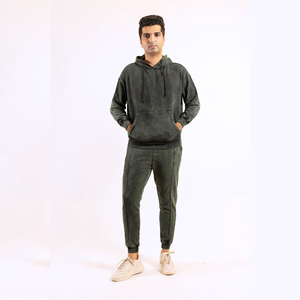 Ensemble de survêtement unisexe vintage streetwear, sweat à capuche et pantalon de survêtement, délavé soleil et à l'acide, couleur unie, personnalisé, haute qualité, hiver, grandes tailles - Product Image 1