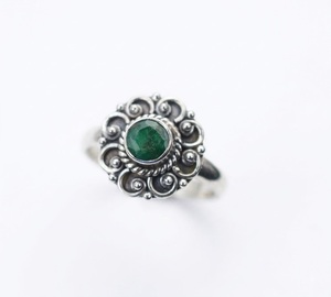Wholesale Natural <b>Emerald</b> 925 Sterling <b>Silver</b> Flower Gemstone <b>Ring</b> Handmade Designer Green Jewelry May Birthstone <b>Ring</b> for Women - Product Image 2