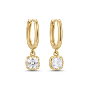14k gold Hoop <b>Dangle</b> <b>Earrings</b> Cushion Cut <b>diamond</b> Drop <b>Earrings</b> for Women Party Wedding Jewelry - Product Image 1