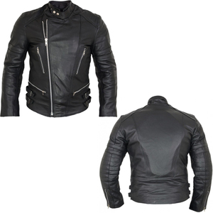 Veste de moto en cuir d'agneau véritable pour homme KEVEN IMPEX avec col montant zippé, imperméable et respirante, design hiver - Product Image 5
