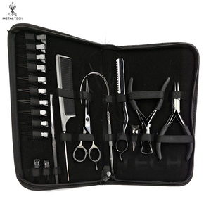 Professional Hair Extension <b>Tools</b> Kit With Pliers, Scissors, Threader, Micro Ring Loop Needle, Hair Clips, Tail Comb & Storage - Product Image 1
