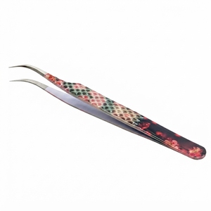 Custom Black Printed <b>Eyebrow</b> Tweezers Stainless Steel Slanted Tip <b>Hair</b> <b>Removal</b> Tool with Fine Precision Grip - Product Image 6