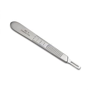 Manche de scalpel chirurgical droit en acier inoxydable, support de lame de précision réutilisable, instrument médical pour procédures hospitalières - Product Image 2