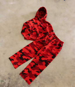 High Quality ARTIZ INTERNATIONAL <b>Mens</b> Streetwear 2 in 1 Printed Solid Heavy Fleece 100% Cotton Hoodie & Cargo Joggers - Product Image 6