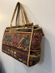 Sac fourre-tout en toile à imprimé géométrique bohème pour femme, sac à main décontracté grande capacité pour usage quotidien, avec deux poignées et fermeture à rabat - Product Image 2