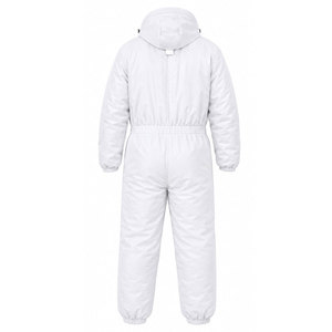 Combinaison de neige unisexe blanche à capuche, imperméable, longue, décontractée, couleur unie, taille élastique, taille adulte - Product Image 3