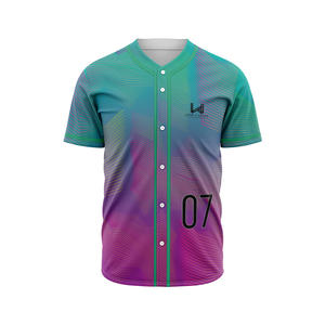 Maillot de baseball unisexe de haute qualité imprimé en sérigraphie, 100% polyester, respirant, antibactérien, grande taille, maillots écologiques - Product Image 2
