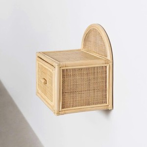 Minimal Rattan Nightstand Kidroom <b>Decor</b> Functional Bedside Table For Storage, Bedroom And Small <b>Space</b> Use - Product Image 4