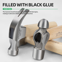 Marteau de machiniste personnalisé de 8 oz, multi-usages, à angle droit, de haute qualité, avec manche en bois, poignée ergonomique et tête hexagonale en acier