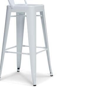 Rayne 30\" White Metal Bar <b>Stool</b> Set of 2 Elegant <b>Dining</b> Chairs - Product Image 4