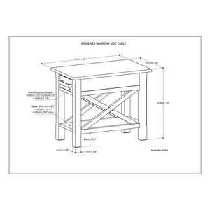 Kitchener Farmhouse Grey Narrow <b>Side</b> Table Elegant Nightstand - Product Image 6