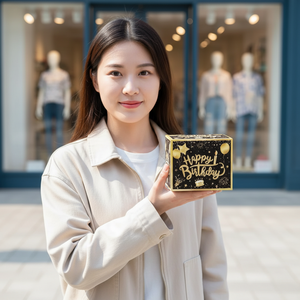 Boîte surprise pliable écologique du Vietnam, boîte cadeau pour argent, distributeur de billets, logo personnalisé, papier décoratif, fermeture magnétique, ruban - Product Image 4