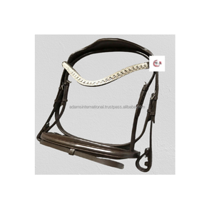 German Posh Fancy White Stitch Acolchado Poll Comfort Crank Brida Doma Material de cuero de alta calidad - Product Image 3