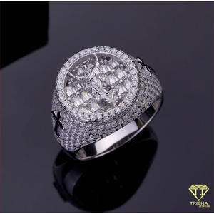 Premium 925 Sterling <b>Silver</b> Lab Grown Diamond Religious Figure <b>Ring</b> With Sparkling Stone Details For <b>Men</b> Wholesale Resellers - Product Image 3