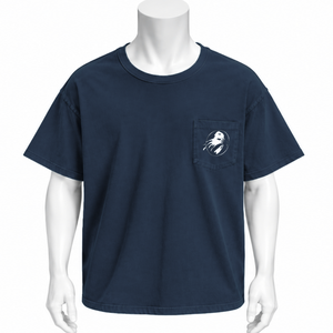 <b>Navy</b> <b>Blue</b> Weathered Pocket Tee Premium Washed Cotton Short Sleeve T <b>Shirt</b> Relaxed Fit Chest Pocket Vintage Streetwear Casual Top - Product Image 1