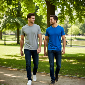 Camiseta Casual Premium para Hombre, 100% Algodón, 210 g/m², Cuello Redondo, Estilo Jersey, Lavada, Color Sólido, Manga Corta, Ecológica, de Secado Rápido y Transpirable - Product Image 4