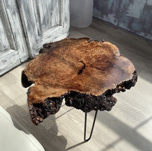 TIMELESS CRAFT <b>Epoxy</b> Log <b>Coffee</b> <b>Table</b> Natural Burl Wood Side <b>Table</b> Live Edge Handmade Modern Luxury Eco-Friendly Furniture - Product Image 1