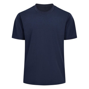 Men's Black Oversized Short Sleeve O-Neck Knitted Casual Solid Color Eco-Friendly Front Logo 100% Cotton T-Shirt - Product Image 5