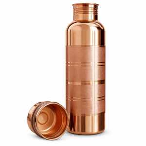 Bouteille d'eau en cuivre pur FLORAL DESIGN Ayurveda Wellness, certifiée CE/EU, écologique, bienfaits pour la santé, pour les voyages et la maison, faible coût - Product Image 4