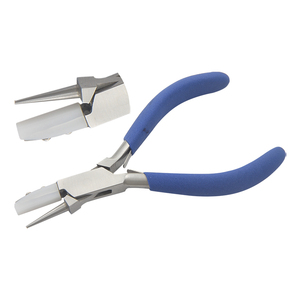 Pince à bec plat en acier inoxydable de 140 mm avec mâchoires en nylon et poignées en mousse mate pour la fabrication de bijoux, le gainage de fils, la pêche et le bricolage - Product Image 1