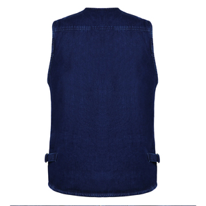 Veste cargo pour homme sur mesure, vêtements d'hiver, multi-poches, haute qualité, respirante, séchage rapide, col en V, sans manches - Product Image 2