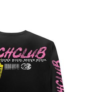 Men's Long <b>Sleeve</b> <b>Crop</b> <b>Top</b> Oversized <b>Black</b> Glitter Print Rhinestone Streetwear O-Neck Jersey Shirt - Product Image 2