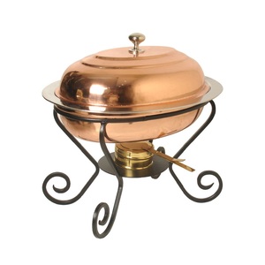 Plato de Chafing de Metal chapado en cobre, plato de lujo para servir comida, para Hotel y restaurante - Product Image 1