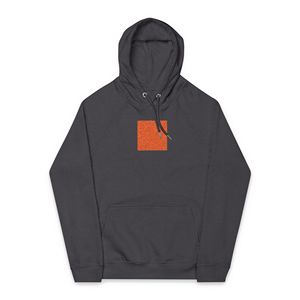 Sweat à capuche surdimensionné personnalisé pour femme, gris et orange, avec imprimé sur la poitrine, en molleton épais de haute qualité - Product Image 3