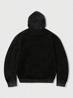 Sweat-shirt unisexe à capuche zippé avec strass, respirant, à manches régulières, motif uni, style streetwear, veste d'automne 2 en 1