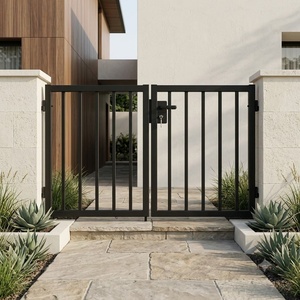 Portail double en fer forgé artistique haut de gamme, à battants manuels, installation facile, design victorien, extérieur thermolaqué résistant à la rouille - Product Image 5