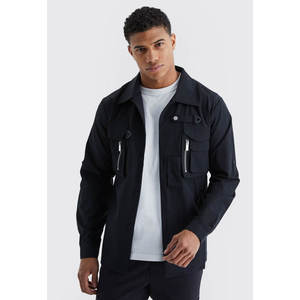 Chemises en jean pour hommes, printemps, coton, manches longues, douces, double poche, coupe slim, élastiques, bleues, sans repassage, style cowboy - Product Image 5