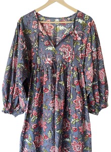 Robe longue 100 % coton pour femme, la plus vendue, faite à la main, style bohème décontracté, imprimé floral, douce, pour l'été et la plage, naturelle et ample - Product Image 2