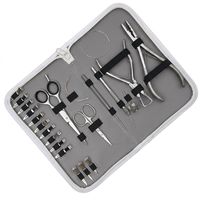 Nouvel ensemble d'outils professionnels pour extensions capillaires en acier inoxydable de qualité chirurgicale, micro-liens à forte adhérence, usage commercial, outil plat
