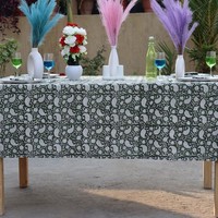 Nappe en coton de qualité supérieure, imprimée à la main, motif floral, écologique, faite à la main, avec motif brodé complexe