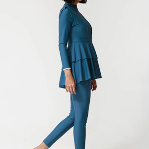 Stylish Women's Modest Solid Islamic <b>Burkinis</b> <b>Swimwear</b> with Front Logo Breathable Fabric Customizable Colors & Sizes - Product Image 3
