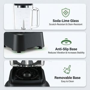 Frullatore Professionale per Gelato con Bicchiere in Vetro da 54 Once, Grande Capacità per Uso Domestico - Product Image 3