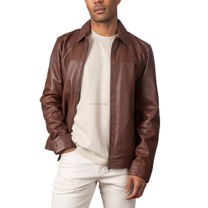 Chaqueta de Cuero de Cordero de Alta Calidad para Hombre, Estilo Vaquero Occidental, Fabricante OEM ODM - Product Image 3