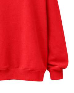 Sweat-shirt polaire rouge personnalisé pour femme, col montant, coupe ample, décontracté, chaud pour l'hiver, en coton et polyester, haut tendance - Product Image 6