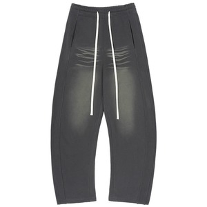 Women's <b>Black</b> Harem Pants Mid Waist Elastic Drawstring Loose Fit Ankle-Length Casual Knitted Solid Color Breathable Polyester - Product Image 2