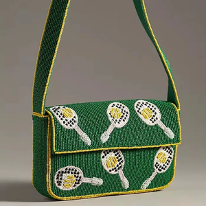 Sac fourre-tout perlé fait main de qualité supérieure, motif rayé, sac à bandoulière tendance, collection de sacs à main de luxe pour femmes - Product Image 3