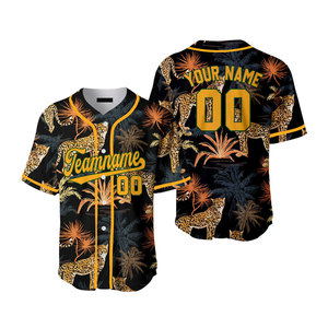 เสื้อเบสบอลสีดำทองเขียวแบบมืออาชีพ ผ้าโพลีเอสเตอร์/คอตตอน ชุดกีฬา แห้งเร็ว ระบายอากาศดี คอวี พิมพ์ลายด้วยเทคนิคพิเศษ - Product Image 1