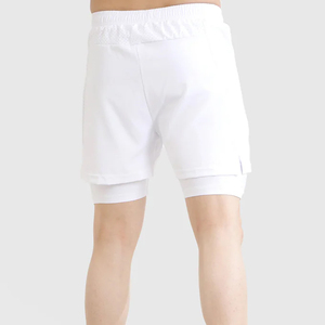 Men's White Solid Color Cotton Shorts <b>Mid</b> Waist Casual Style Short Length Breathable Knitted Fabric With Pockets - Product Image 5
