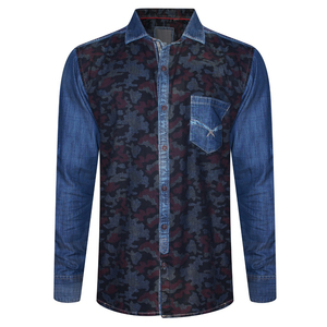 Chemise en jean pour homme, couleur unie, manches longues, style professionnel, nouveau modèle été, 100% coton, col rabattable, vente en gros - Product Image 3