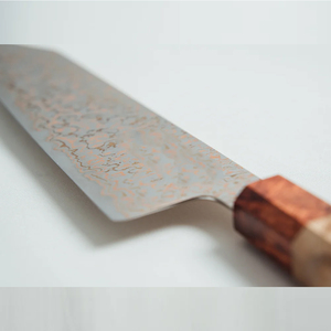 Couteau de cuisine en acier damas de cuivre de qualité supérieure, fait main, à motif, avec manche personnalisé, artisanat traditionnel - Product Image 3