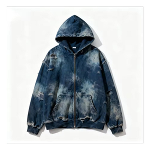 เสื้อฮู้ดเฟรนช์เทอร์รี่เนื้อหนัก 500GSM แบบซันเฟด – พิมพ์ลาย DTG แบบกำหนดเอง สไตล์วินเทจ ดีไซน์ขาดๆ สำหรับแบรนด์ส่วนตัว - Product Image 4