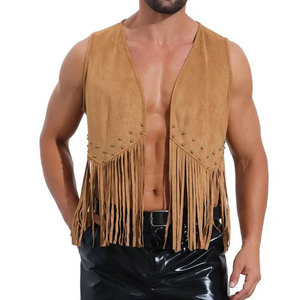 Chaleco de Cuero Genuino Ecológico para Hombre, Estilo Casual de Negocios, Vintage, Vaquero Occidental, Corte Regular Ajustado - Product Image 1
