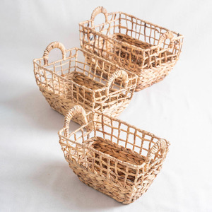 Panier à fruits en jacinthe d'eau tressée, organiseur de cuisine, contenants de haute qualité - Product Image 3