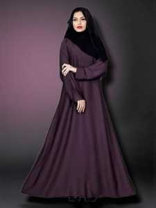 Women's Modest Long Sleeve Floor Length Abaya Solid Color Polyester Loose Fit High Neck Flared Hem Middle East Style Daily Wear - Product Image 1
