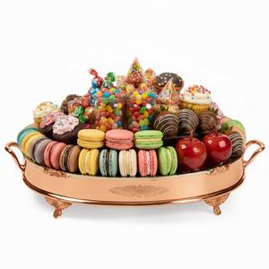 Plateau à chocolat en métal finition cuivre de qualité supérieure, élégant et décoratif, pour présentation de desserts et chocolats, à prix économique. - Product Image 6