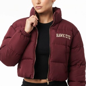 Chaqueta Corta Acolchada para Mujer, Abrigo Casual de Invierno, Corte Holgado, Cuello Alto, Diseño Personalizado - Product Image 2